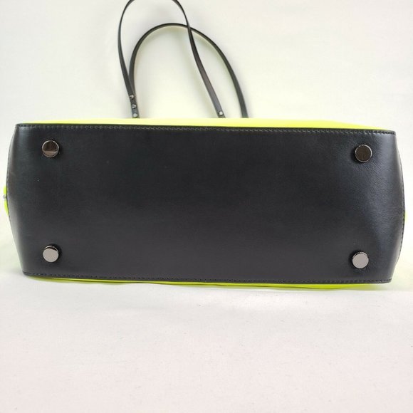 Michael Kors NEON Yellow Tote Shoulder Bag Purse Utilitarian Summer Fashion RARE - Picture 12 of 12